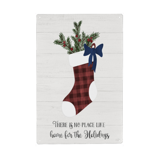 Holzbild "Ein Weihnachtsstrumpf" artboxONE - Weihnachten - Strumpf,Weihnachten,Urlaub,Holly,Bogen