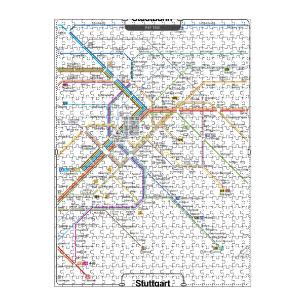 Puzzle Ravensburger "U -Bahn - Stuttgart" artboxONE - Städte,Städte / Stuttgart,Kartografie