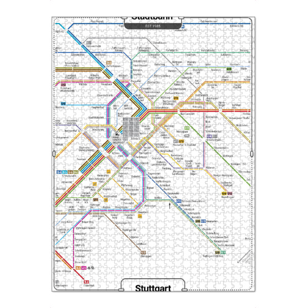 Puzzle Ravensburger "U -Bahn - Stuttgart" artboxONE - Städte,Städte / Stuttgart,Kartografie