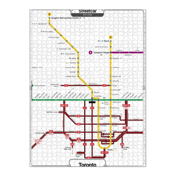 Puzzle Ravensburger "U -Bahn - Toronto" artboxONE - Städte,Architektur,Kartografie