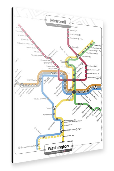 Alu-Dibond "U -Bahn - Washington" 30x20 cm artboxONE