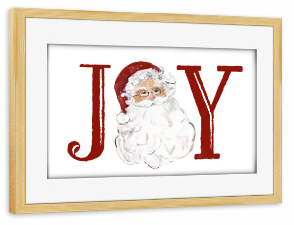 Poster mit Rahmen kiefer "Santa Freude" artboxONE - Typografie,Weihnachten - Freude,Weihnachten,Weihnachtsmann,Urlaub