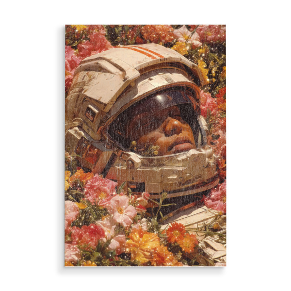 Holzbild "Träume des Astronauten" artboxONE - Floral,Menschen,Fiktion,Galaxy