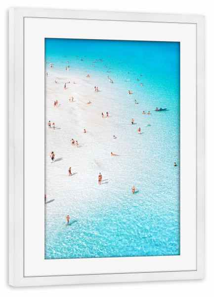 Poster mit Rahmen weiß "Strand Tagtraum (vertikal)" artboxONE - Natur,Reise,Menschen,Reise / Strand und Meer,Sport / Sommerspiele