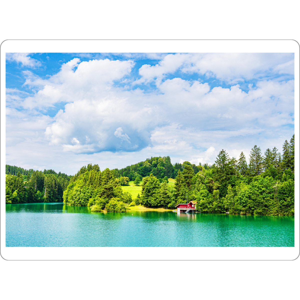 Tischset "Rotes Holzhaus mit Badesteg" artboxONE - Natur,Reise,Architektur