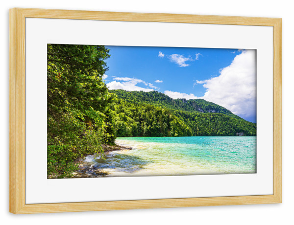 Poster mit Rahmen kiefer "Weißensee bei Füssen" artboxONE - Natur,Reise
