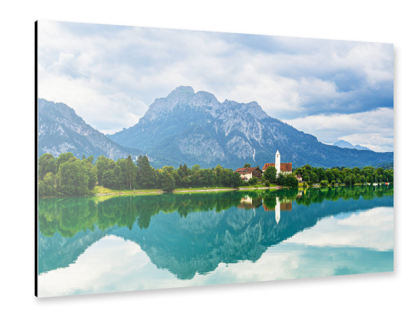 Alu-Dibond "Kirche in Schwangau am Forggensee" 30x20 cm artboxONE