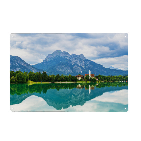 Metall Poster "Kirche in Schwangau am Forggensee" artboxONE - Natur,Reise,Architektur