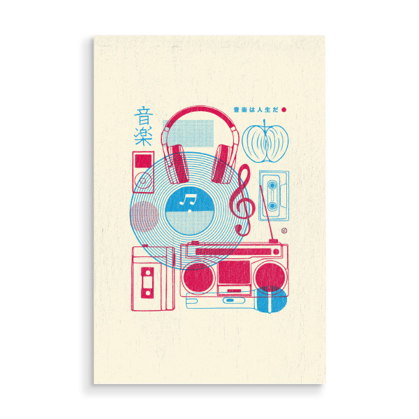 Holzbild "Musikutensilien" artboxONE - Musik