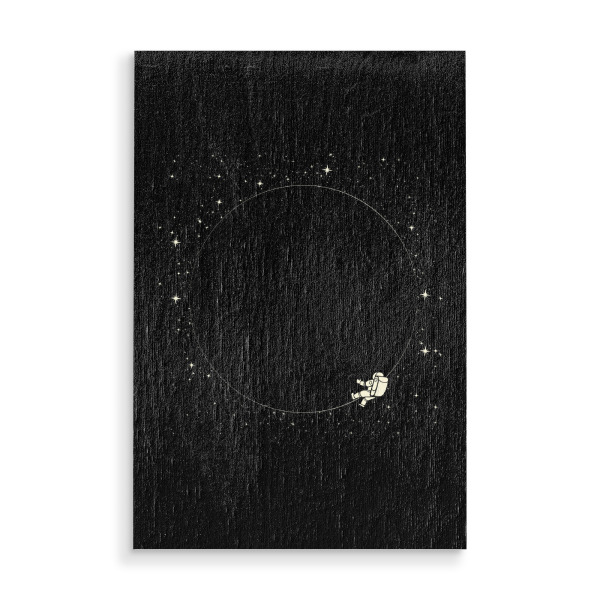 Holzbild "Minimalist Eclipse Astronaut" artboxONE - Galaxy