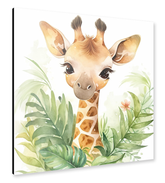 Alu-Dibond "Gentle Jungle Giraffe" 30x30 cm artboxONE