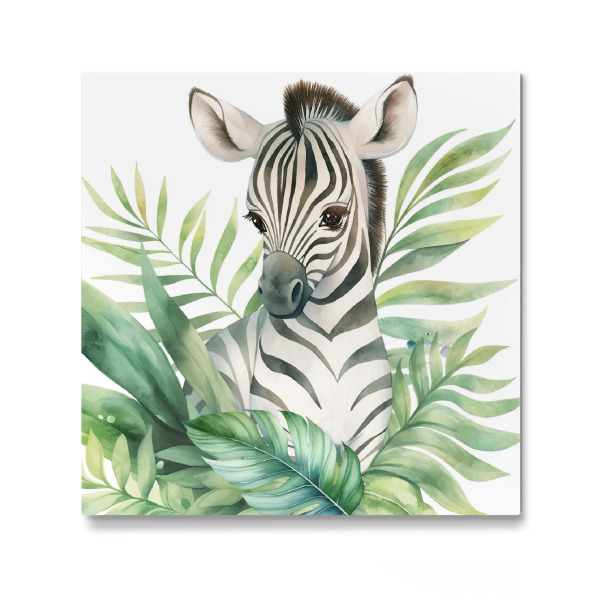 Galerie-Print "Shy Zebra in the Greens" 30x30 cm artboxONE
