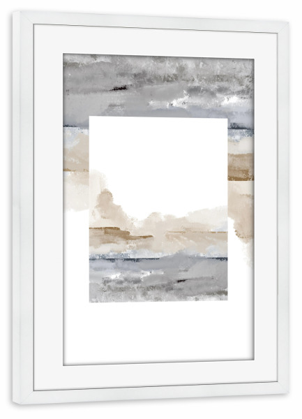 Poster mit Rahmen weiß "Glimpse of Serenity" artboxONE - Abstrakt