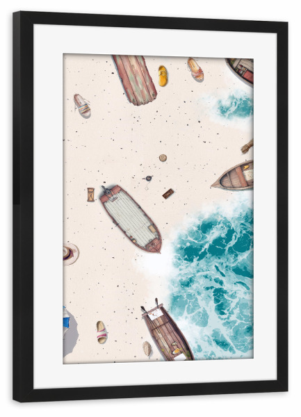 Poster mit Rahmen schwarz "Sonniger Tag am Strand" artboxONE - Natur,Reise,Reise / Strand und Meer