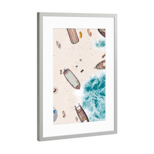 Poster mit Rahmen Silber "Sonniger Tag am Strand" artboxONE - Natur,Reise,Reise / Strand und Meer