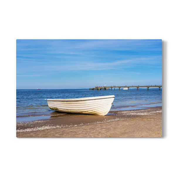 Galerie-Print "Fischerboot mit Seebrücke" 30x20 cm artboxONE