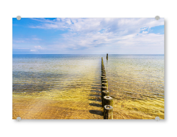 Acrylglasbild "Buhne und Strand von Ückeritz" artboxONE - Natur,Reise,Reise / Strand und Meer