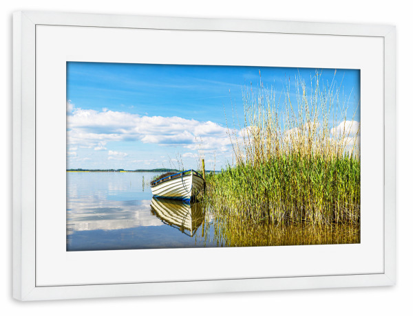 Poster mit Rahmen weiß "Warthe auf der Insel Usedom" artboxONE - Natur,Reise