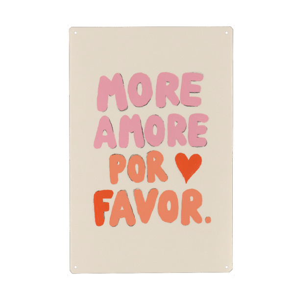 Metall Poster "More Amore por Favor, Vibes" artboxONE - Menschen,Liebe,Buchstaben
