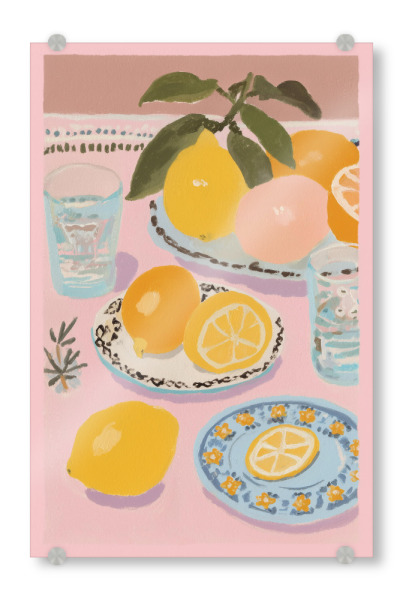 Acrylglasbild "Zitrusgenuss auf dem Tisch" artboxONE - Natur,Essen & Trinken,Essen & Trinken / Obst & Gemüse