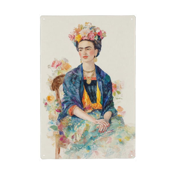 Holzbild "Folkloristische Frida Kahlo" artboxONE - Floral,Menschen,Fashion