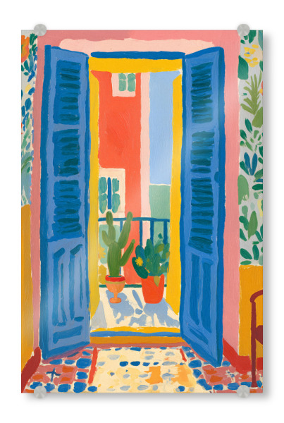 Acrylglasbild "Sommerliche Balkon Szene" artboxONE - Natur,Abstrakt,Reise / Strand und Meer