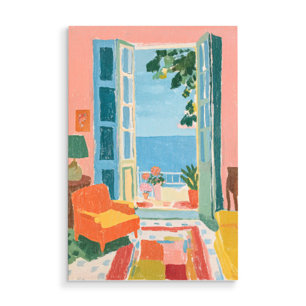 Holzbild "Mediterraner Blick ins Meer" artboxONE - Natur,Abstrakt,Reise / Strand und Meer