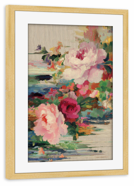 Poster mit Rahmen kiefer "Glitch trifft Botanik" artboxONE - Natur,Floral,Abstrakt