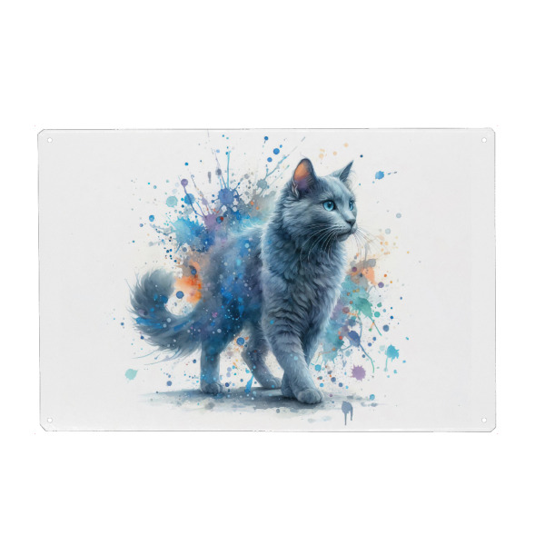 Holzbild "Russische blaue Katze B" artboxONE - Tiere,Abstrakt