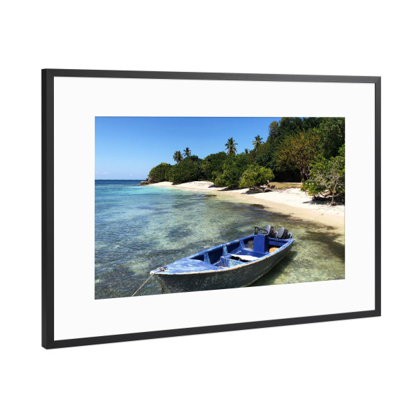 Poster mit Rahmen Schwarz (Metallic) "Cayo Leventado" artboxONE - Natur,Reise,Reise / Strand und Meer,Reise / Länder