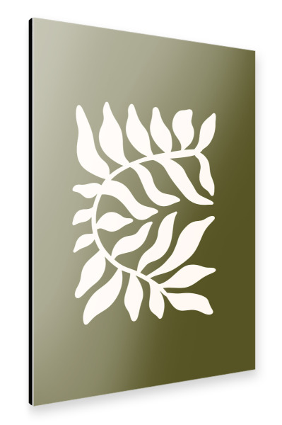 Alu-Dibond "Olive Branch Silhouette" 75x50 cm artboxONE