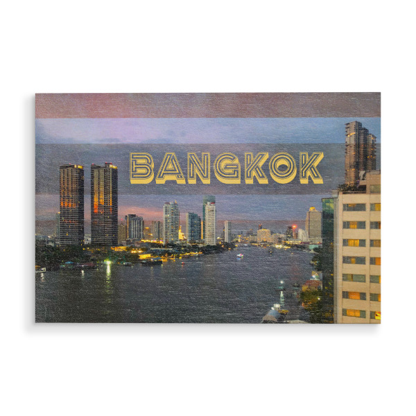 Holzbild "Bangkok at Night" artboxONE - Städte,Reise,Architektur,Reise / Asien,Reise / Länder