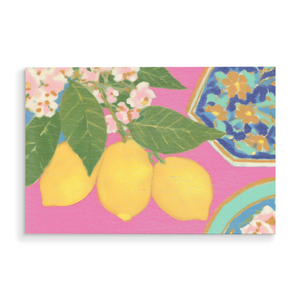 Holzbild "Zitrus Blumenharmonie" artboxONE - Natur,Floral,Essen & Trinken / Obst & Gemüse