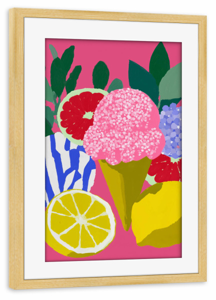 Poster mit Rahmen kiefer "Traumhafte Eislandschaft" artboxONE - Natur,Floral,Essen & Trinken / Obst & Gemüse