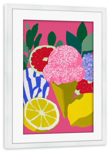 Poster mit Rahmen weiß "Traumhafte Eislandschaft" artboxONE - Natur,Floral,Essen & Trinken / Obst & Gemüse