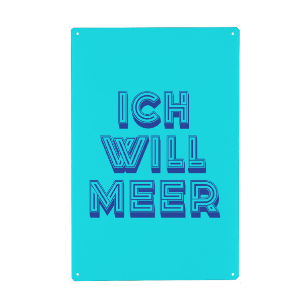 Holzbild "Ich will Meer Pop Art" artboxONE - Typografie,Lustig - Ich will meer,Meer,Typografie,Zitat,Pop art,Popart,Lustig,Spruch,Sprüche,Retro