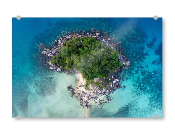 Acrylglasbild "Kleine Insel am blauen Ozean" artboxONE - Natur,Reise,Reise / Strand und Meer