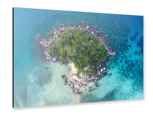 Alu-Dibond "Kleine Insel am blauen Ozean" 75x50 cm artboxONE