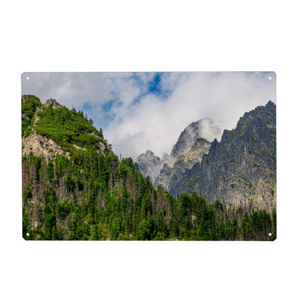 Holzbild "Grüne üppige Berge" artboxONE - Natur,Reise