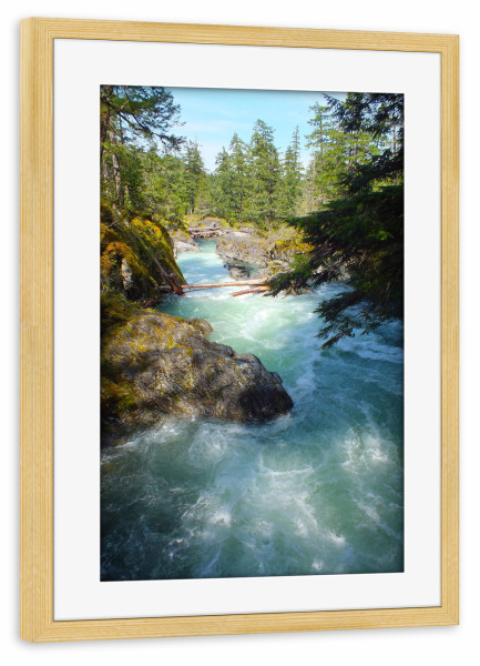 Poster mit Rahmen kiefer "Der Little Qualicum River" artboxONE - Natur,Reise,Reise / Länder
