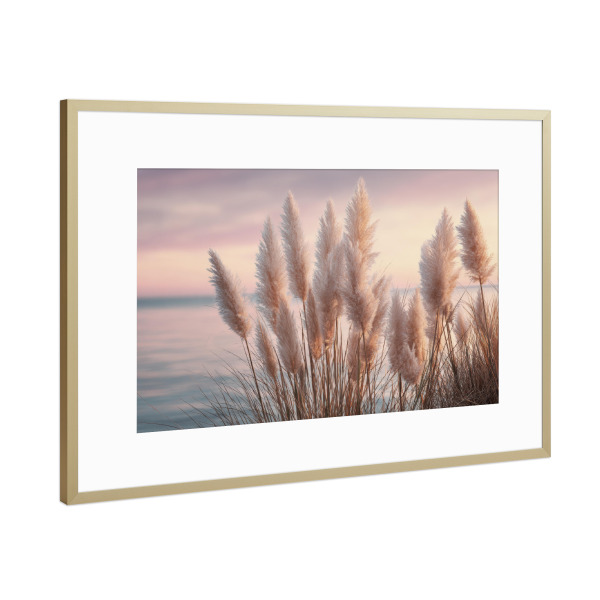 Poster mit Rahmen Gold "Pastellträume am Strand" artboxONE - Natur,Reise / Strand und Meer