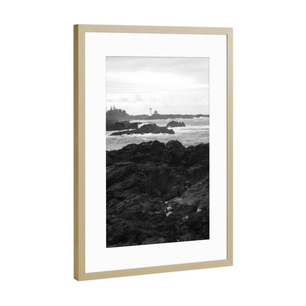 Poster mit Rahmen Gold "Vancouver Island BC" artboxONE - Natur,Reise,Schwarzweiß,Reise / Strand und Meer,Reise / Länder