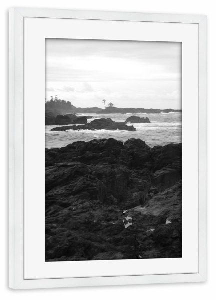 Poster mit Rahmen weiß "Vancouver Island BC" artboxONE - Natur,Reise,Schwarzweiß,Reise / Strand und Meer,Reise / Länder