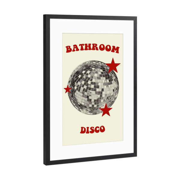 Poster mit Rahmen Schwarz (Metallic) "Dieses Badezimmer dient zum Tanzen" artboxONE - Typografie,Lustig
