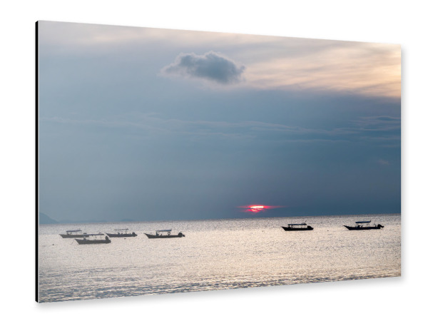 Alu-Dibond "Fischerboote am Meer" 30x20 cm artboxONE
