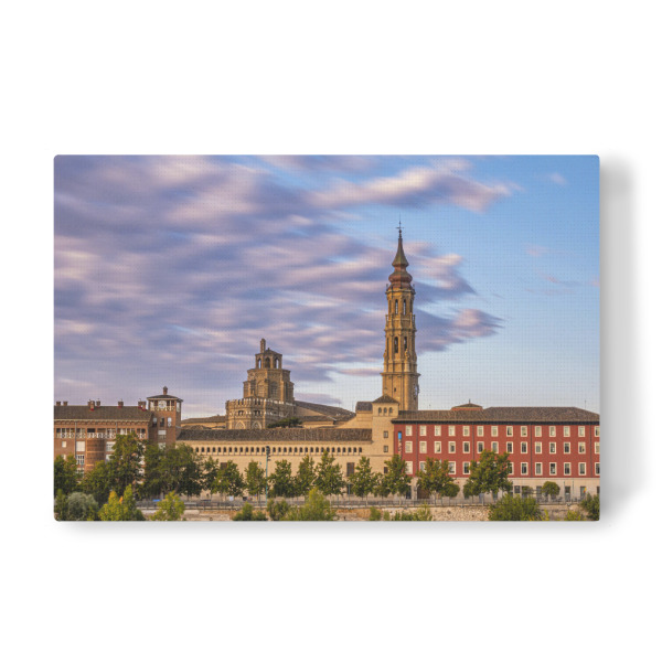 Leinwandbild "Flussufer von Zaragoza" artboxONE - Architektur
