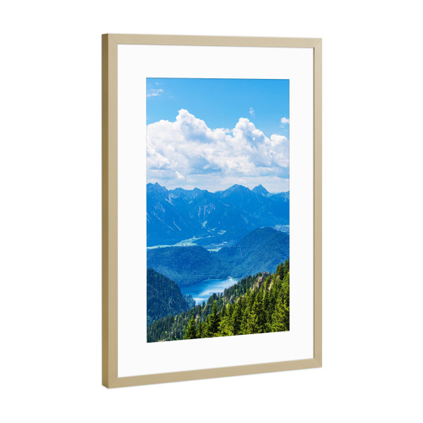 Poster mit Rahmen Gold "Alpen und den Alpsee" artboxONE - Natur,Reise