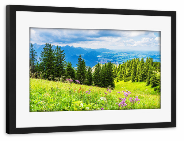 Poster mit Rahmen schwarz "Alpen bei Schwangau" artboxONE - Natur,Reise