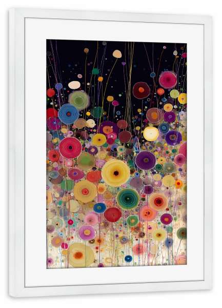 Poster mit Rahmen weiß "Blumen Abst. F, Klimt (matart)" artboxONE - Natur,Abstrakt - Blumen,Garten,Natur,Modern,Abstraktion,Kunst,Gustav klimt,Klimt
