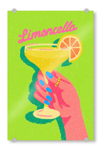 Acrylglasbild "Limoncello mit Genuss" artboxONE - Typografie,Menschen,Essen & Trinken / Obst & Gemüse